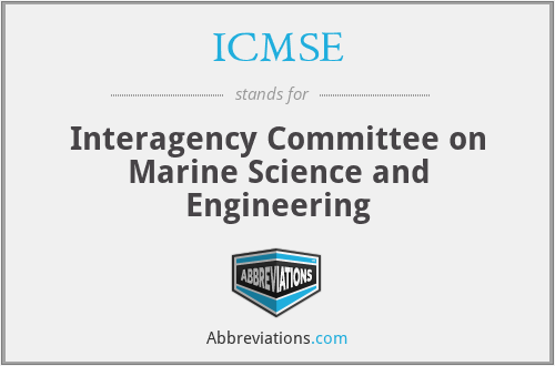 ICMSE - Interagency Committee on Marine Science and Engineering