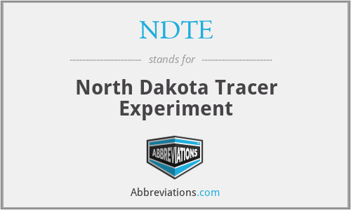 NDTE - North Dakota Tracer Experiment