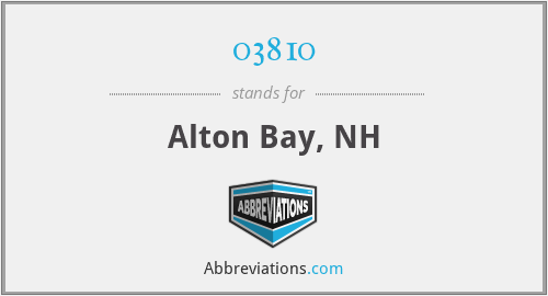 03810 - Alton Bay, NH