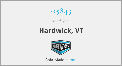 05843 - Hardwick, VT