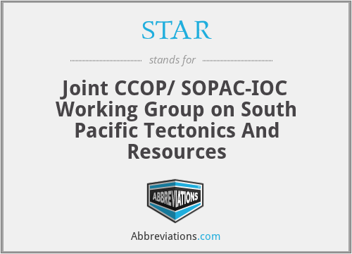STAR - Joint CCOP/ SOPAC-IOC Working Group on South Pacific Tectonics And Resources