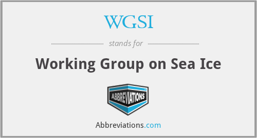 WGSI - Working Group on Sea Ice