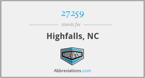 27259 - Highfalls, NC