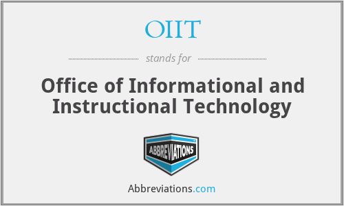 OIIT - Office of Informational and Instructional Technology