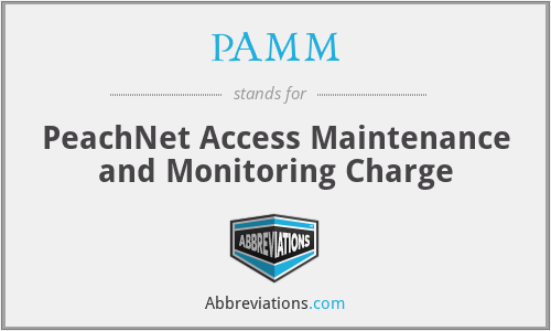 PAMM - PeachNet Access Maintenance and Monitoring Charge