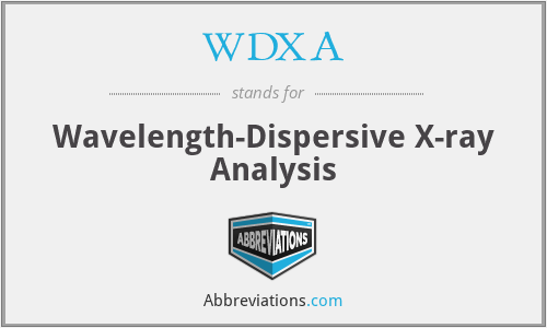 WDXA - Wavelength-Dispersive X-ray Analysis