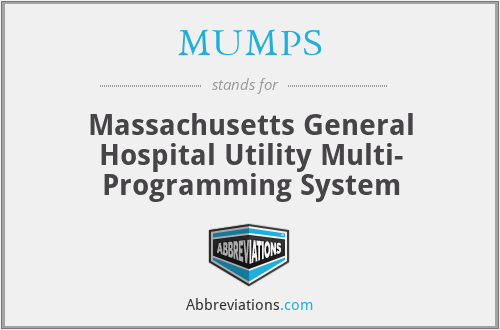 MUMPS - Massachusetts General Hospital Utility Multi- Programming System