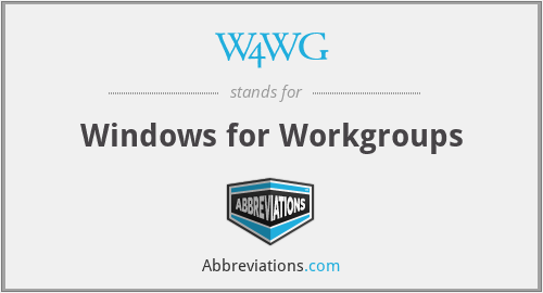 W4WG - Windows for Workgroups