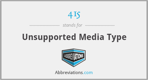 415 - Unsupported Media Type