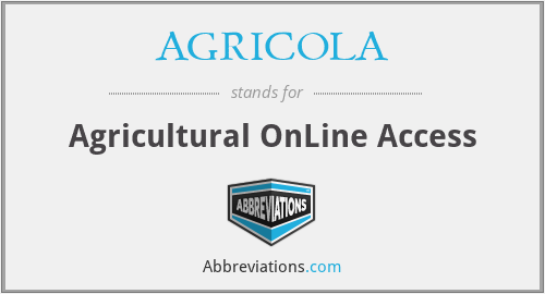 AGRICOLA - Agricultural OnLine Access