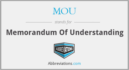 MOU - Memorandum Of Understanding
