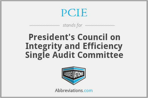 PCIE - President's Council on Integrity and Efficiency Single Audit Committee