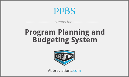 PPBS - Program Planning and Budgeting System