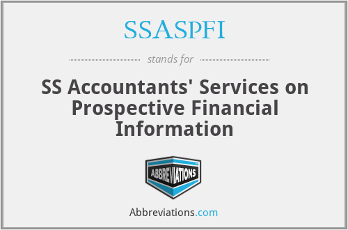 SSASPFI - SS Accountants' Services on Prospective Financial Information