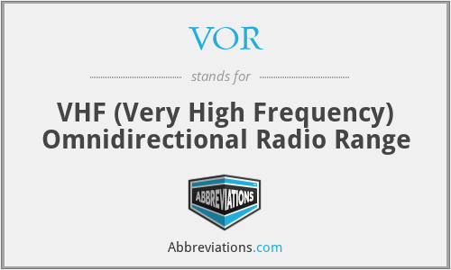 VOR - VHF (Very High Frequency) Omnidirectional Radio Range