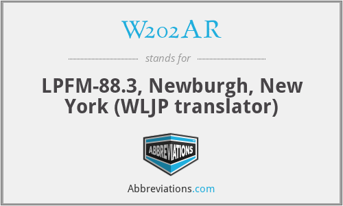 W202AR - LPFM-88.3, Newburgh, New York (WLJP translator)
