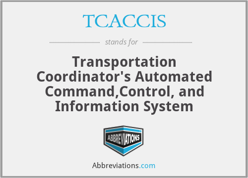 TCACCIS - Transportation Coordinator's Automated Command,Control, and Information System