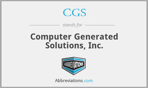 CGS - Computer Generated Solutions, Inc.