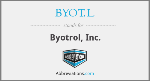 BYOT.L - Byotrol, Inc.