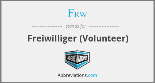 Frw - Freiwilliger (Volunteer)
