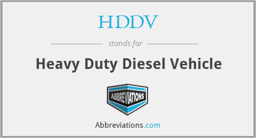 HDDV - Heavy Duty Diesel Vehicle