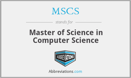 MSCS - Master of Science in Computer Science