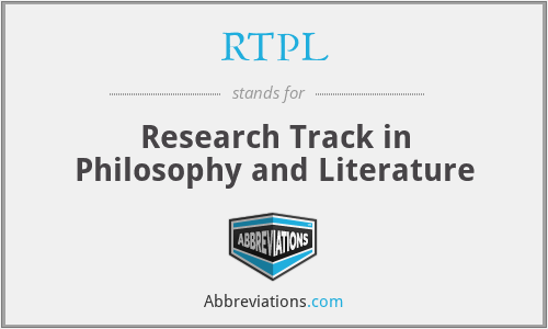 RTPL - Research Track in Philosophy and Literature