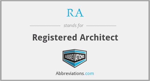RA - Registered Architect