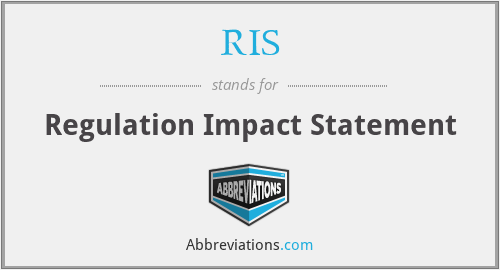 RIS - Regulation Impact Statement