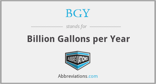 BGY - Billion Gallons per Year