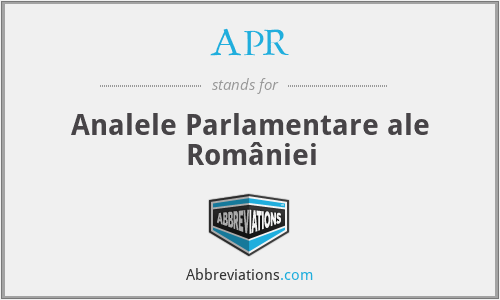 APR - Analele Parlamentare ale României