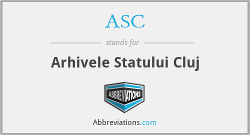 ASC - Arhivele Statului Cluj