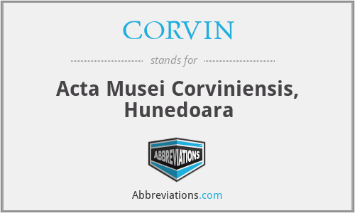 CORVIN - Acta Musei Corviniensis, Hunedoara