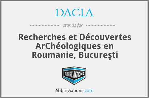 DACIA - Recherches et Découvertes ArChéologiques en Roumanie, Bucureşti