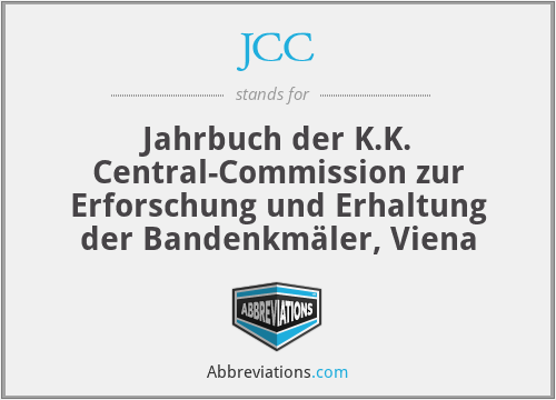 JCC - Jahrbuch der K.K. Central-Commission zur Erforschung und Erhaltung der Bandenkmäler, Viena