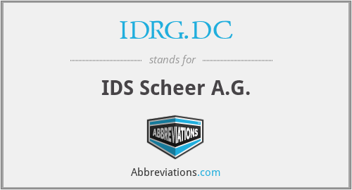 IDRG.DC - IDS Scheer A.G.