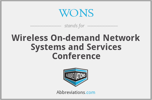 WONS - Wireless On-demand Network Systems and Services Conference