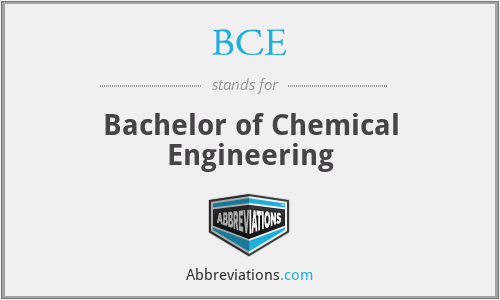 BCE - Bachelor of Chemical Engineering