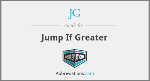 JG - Jump If Greater