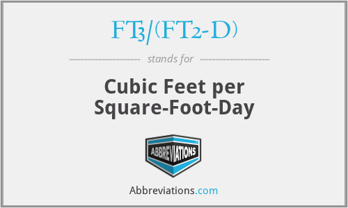 FT3/(FT2-D) - Cubic Feet per Square-Foot-Day