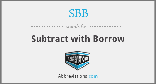 SBB - Subtract with Borrow