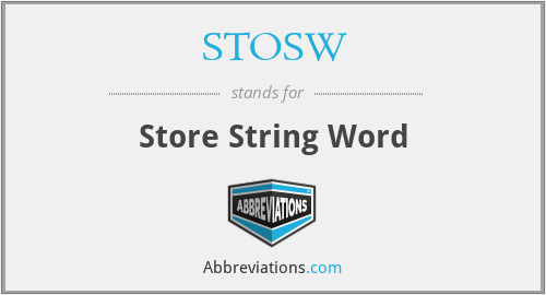 STOSW - Store String Word