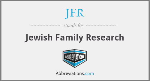 JFR - Jewish Family Research