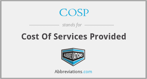 COSP - Cost Of Services Provided