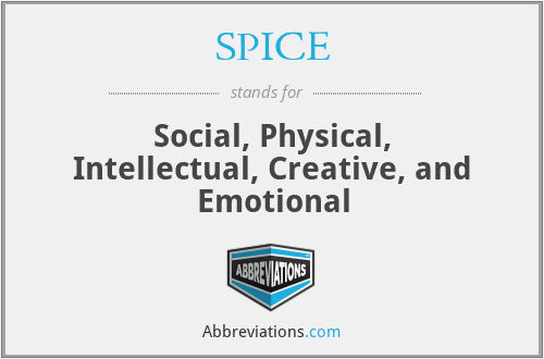 SPICE - Social, Physical, Intellectual, Creative, and Emotional