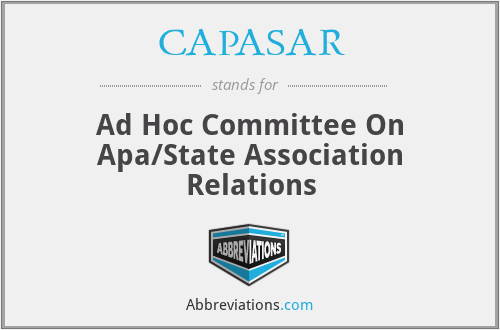 CAPASAR - Ad Hoc Committee On Apa/State Association Relations