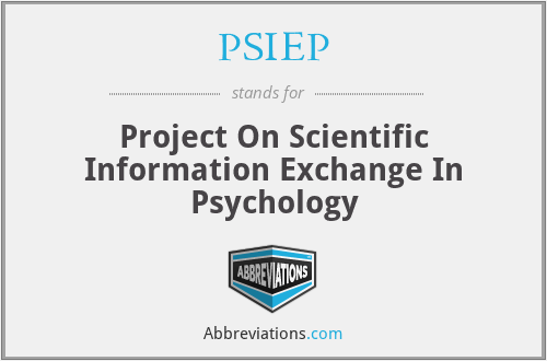 PSIEP - Project On Scientific Information Exchange In Psychology