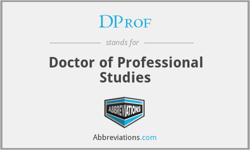 DProf - Doctor of Professional Studies