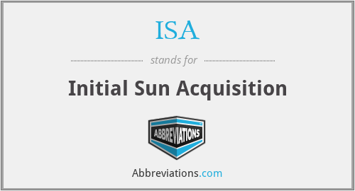 ISA - Initial Sun Acquisition