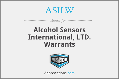 ASILW - Alcohol Sensors International, LTD. Warrants